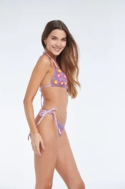 Adriana Purple Flowers Heklet Bunn