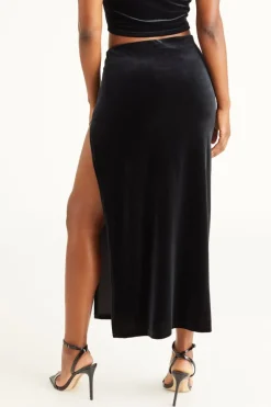 Big Bling Velour Maxi-Skjørt