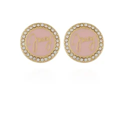 Circle Rhinestone Stud Øredobber