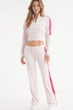 Cropped Colorblock Velour Treningsjakke