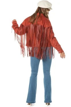 Fringe Trucker-Jakke I Imitert Skinn