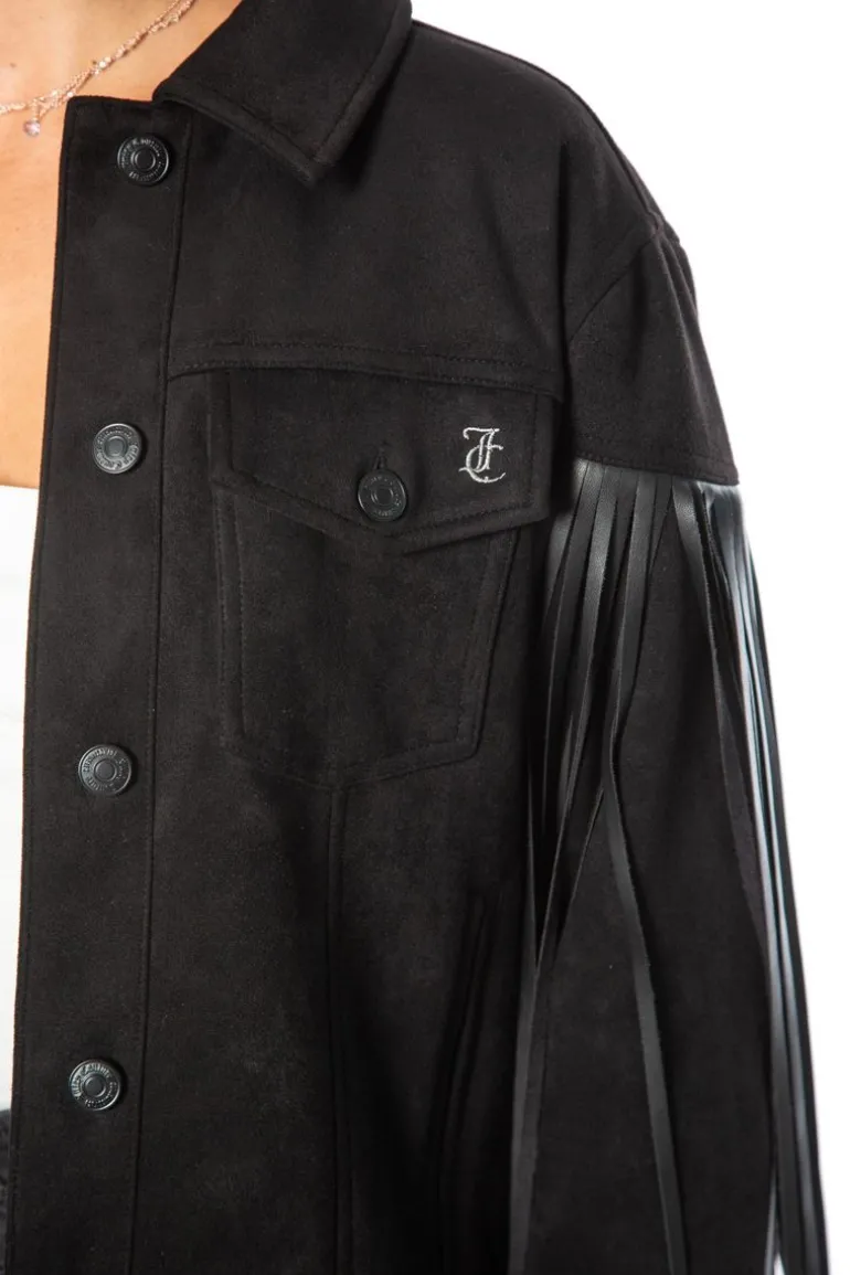 Fringe Trucker-Jakke I Imitert Skinn