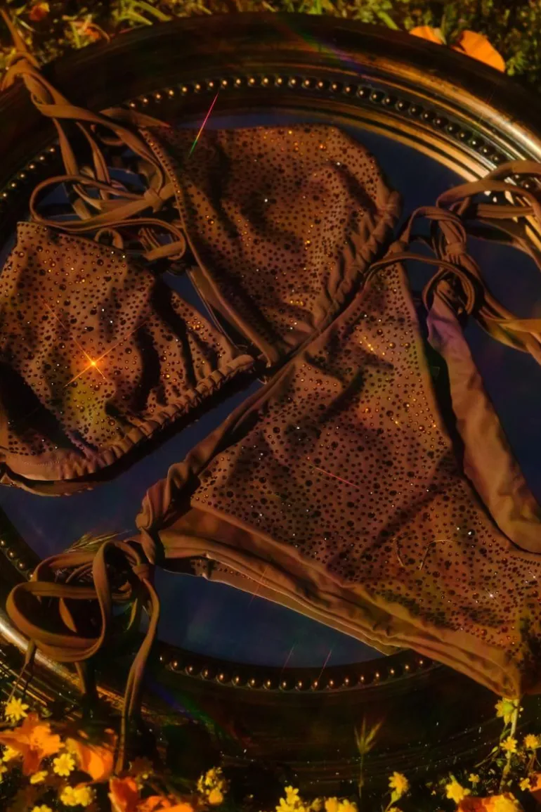 Getstonned Rhinestone String Bikinitopp