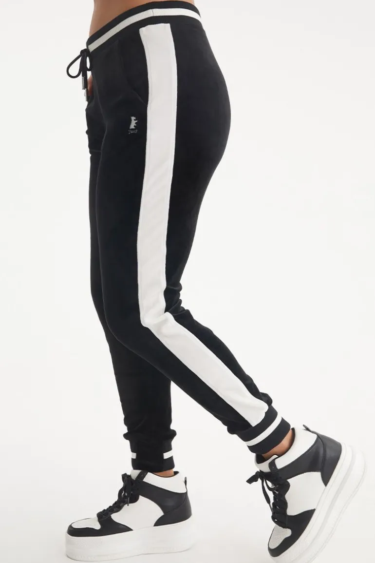 Joggers I Kontrastribbete Velour