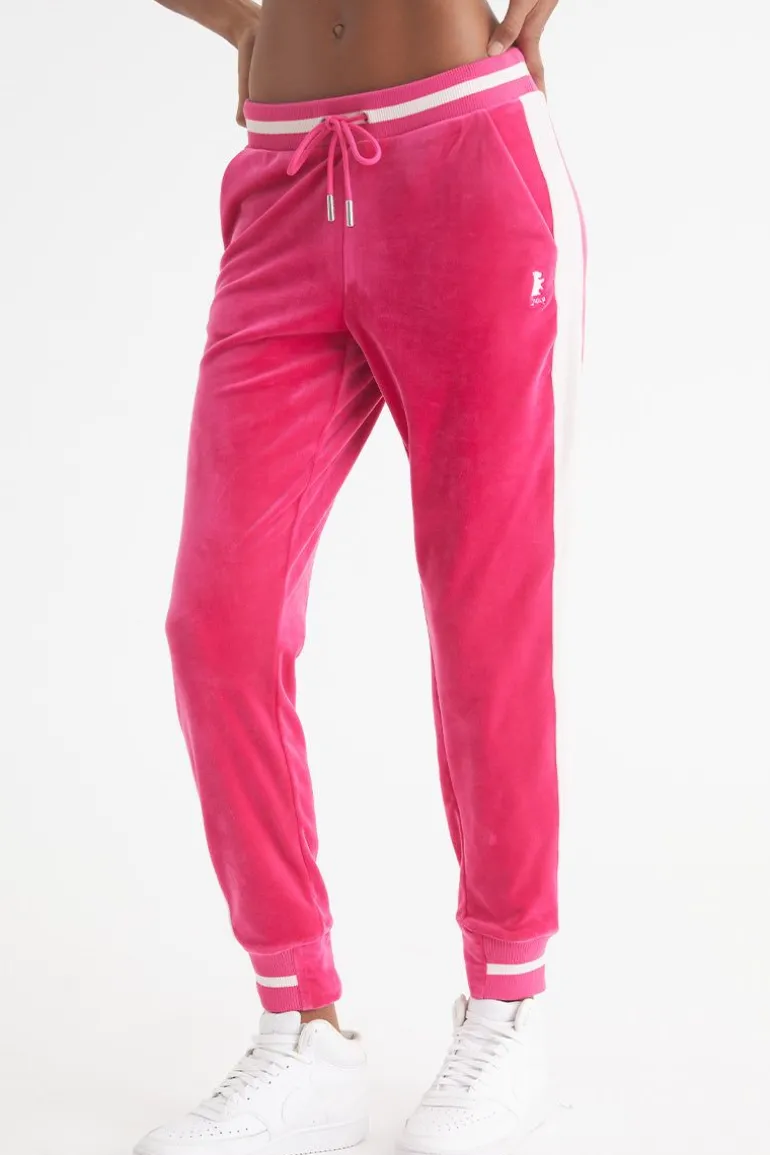 Joggers I Kontrastribbete Velour