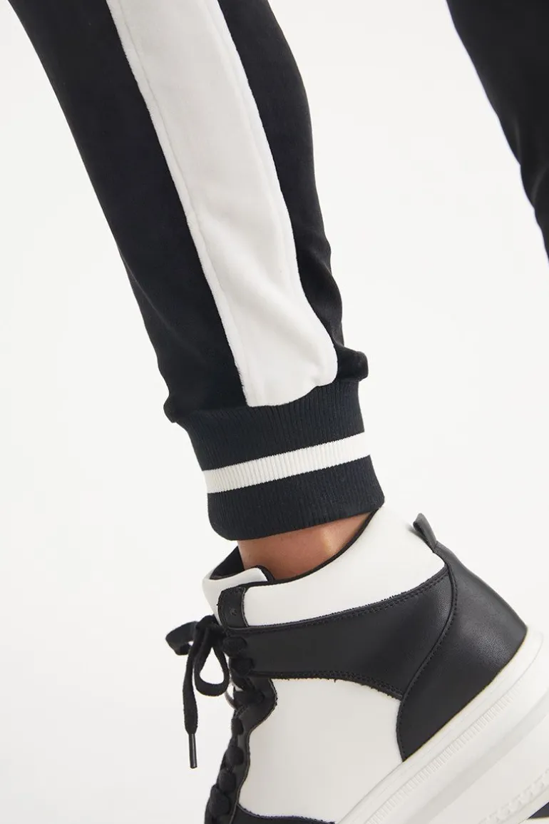 Joggers I Kontrastribbete Velour