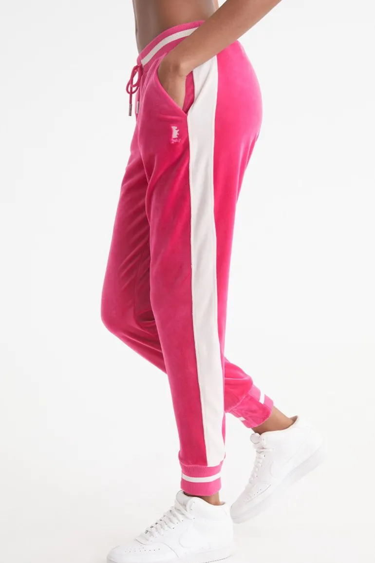 Joggers I Kontrastribbete Velour