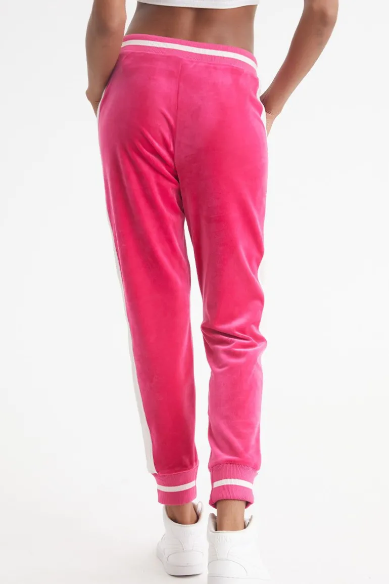 Joggers I Kontrastribbete Velour