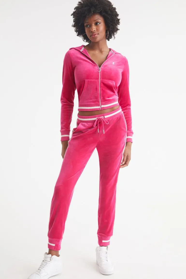 Joggers I Kontrastribbete Velour