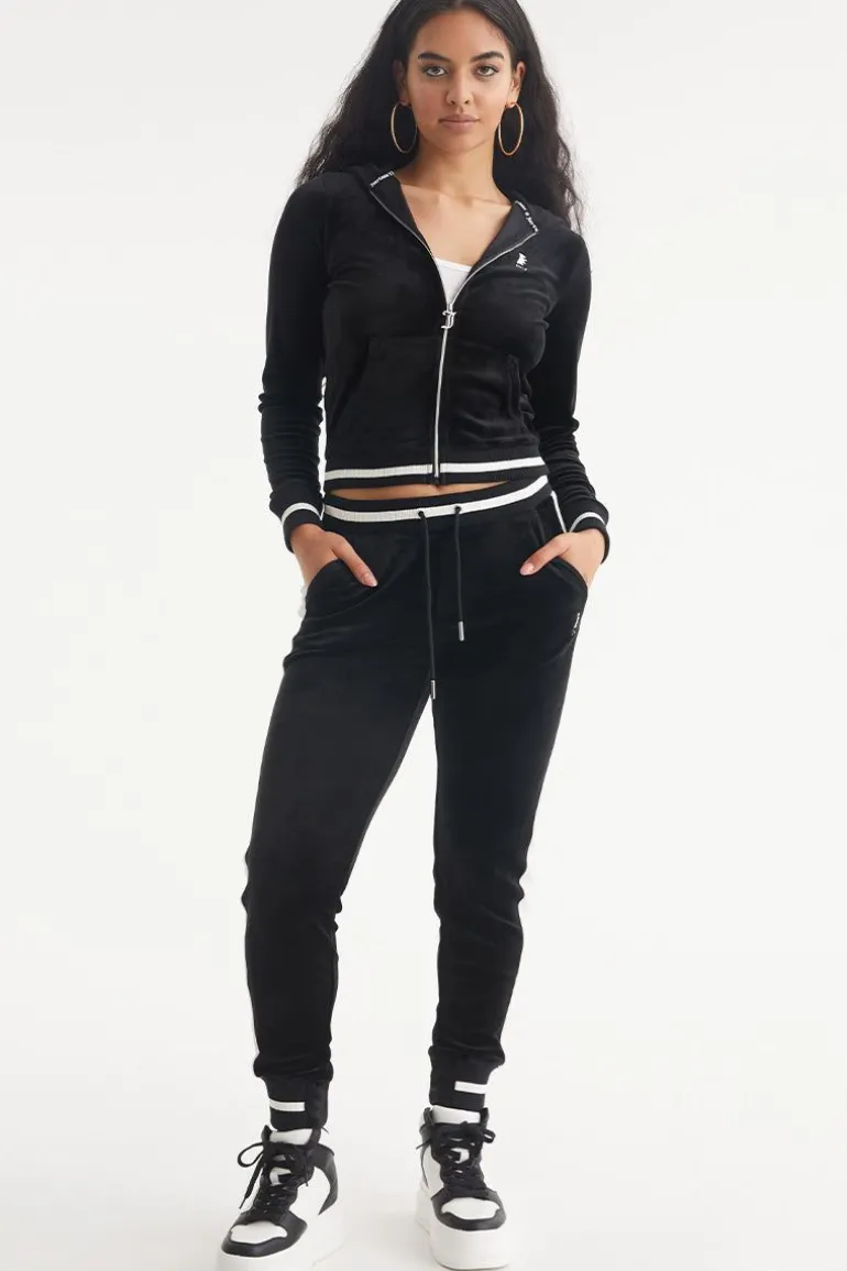Joggers I Kontrastribbete Velour