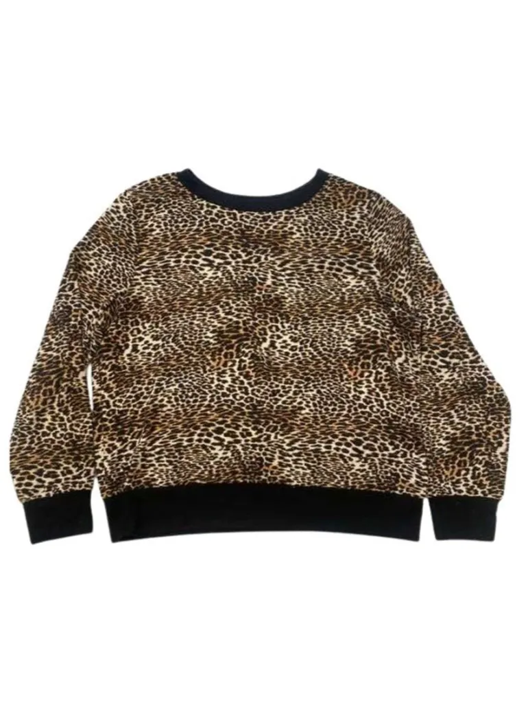 Leopard-Pyjamas-Topp Med Rund Hals—Rejuiced