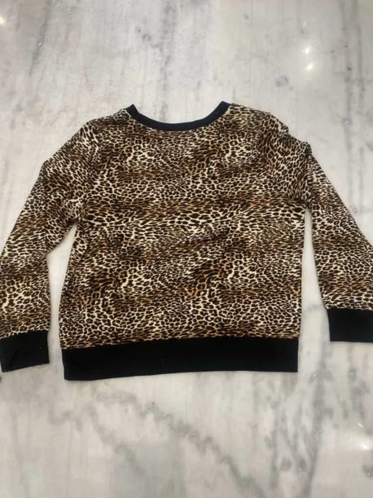 Leopard-Pyjamas-Topp Med Rund Hals—Rejuiced