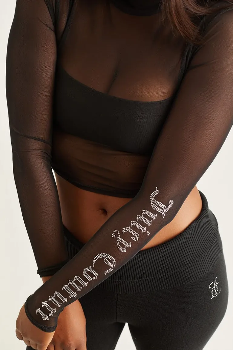 Liten Bling Mesh Mockneck Topp