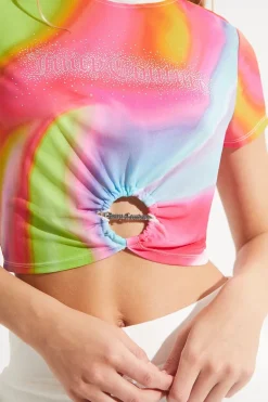 Mesh Swirl Bling Logo Tee