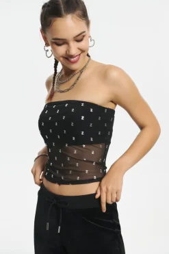 Metallisk Monogram Mesh Tube Topp