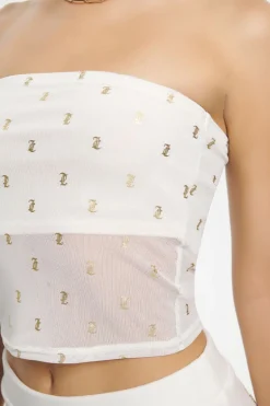 Metallisk Monogram Mesh Tube Topp