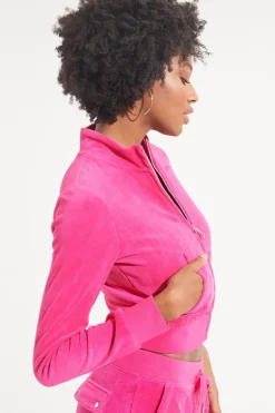 Mockneck Velour Treningsjakke I Bomull