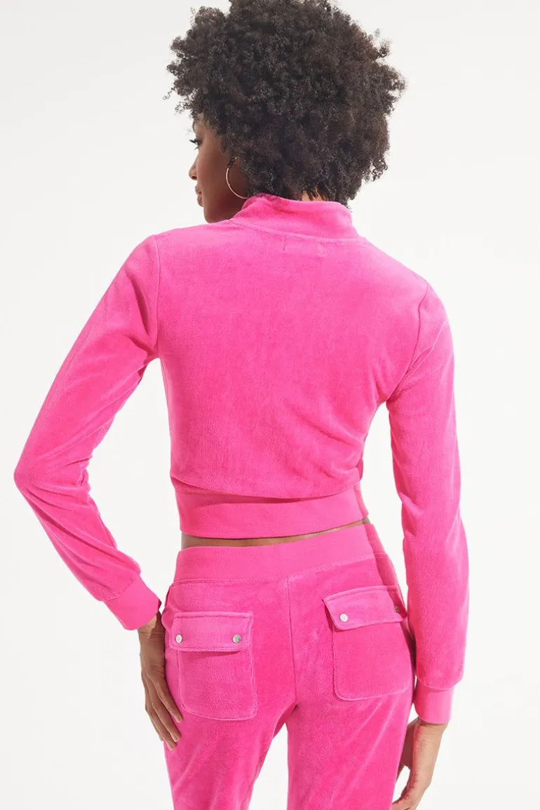 Mockneck Velour Treningsjakke I Bomull