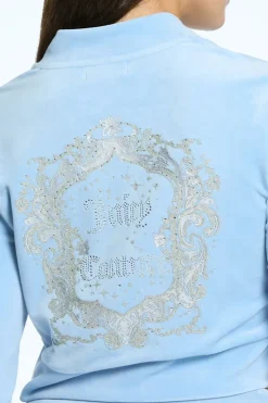 Monogram Cropped Velour Bomberjakke