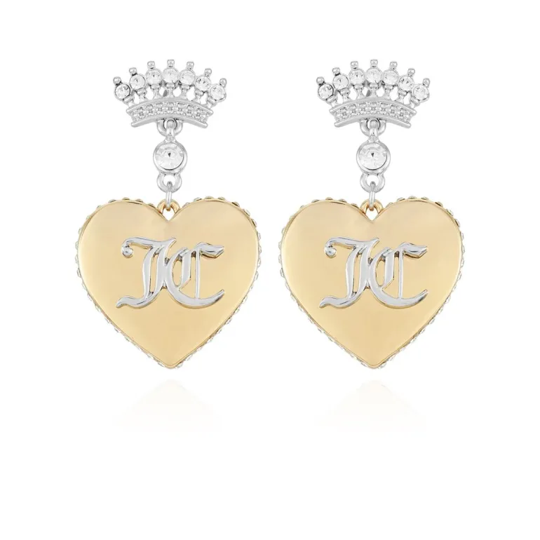Monogram Crown Heart Drop Øredobber