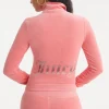 Ombre Bling Cotton Velour Mockneck Treningsjakke