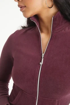 Ombre Bling Cotton Velour Mockneck Treningsjakke