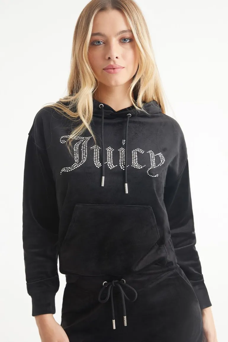 Oversized Big Bling Velour Hettegenser