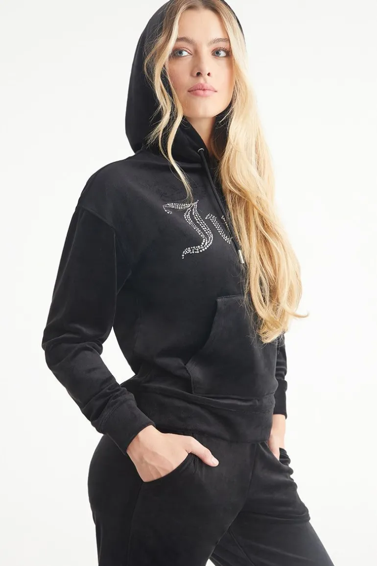 Oversized Big Bling Velour Hettegenser