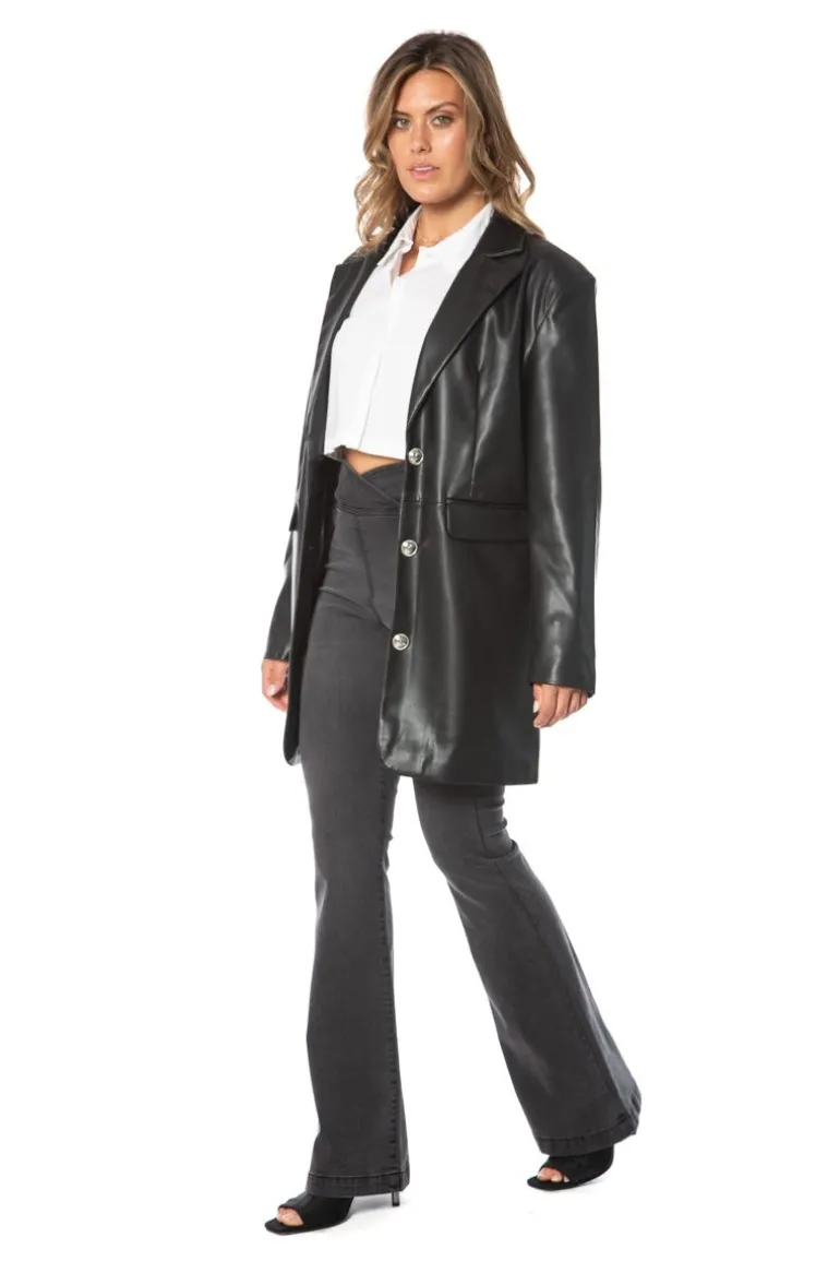 Oversized Trenchcoat I Kunstskinn