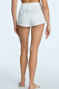 Pearly Big Bling Velour Booty Shorts