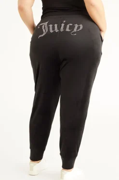 Plus-Size Big Bling Velour Jogger