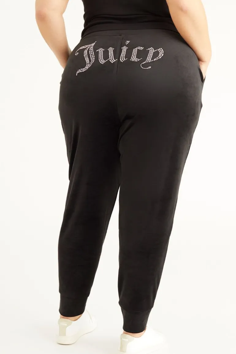 Plus-Size Big Bling Velour Jogger