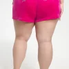 Plus-Size Big Bling Velour Shorts