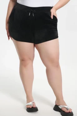 Plus-Size Big Bling Velour Shorts