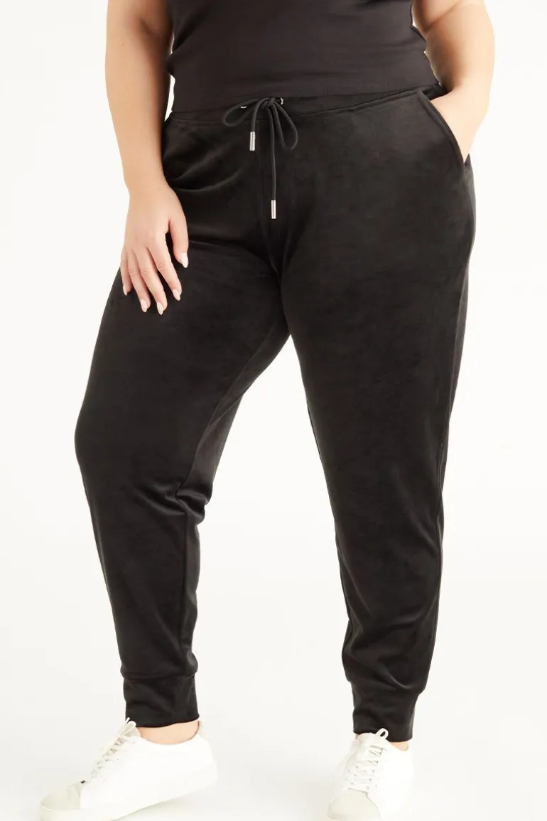 Plus-Size Big Bling Velour Jogger