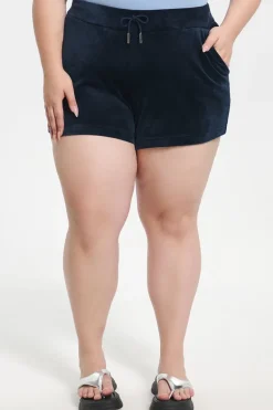 Plus-Size Big Bling Velour Shorts