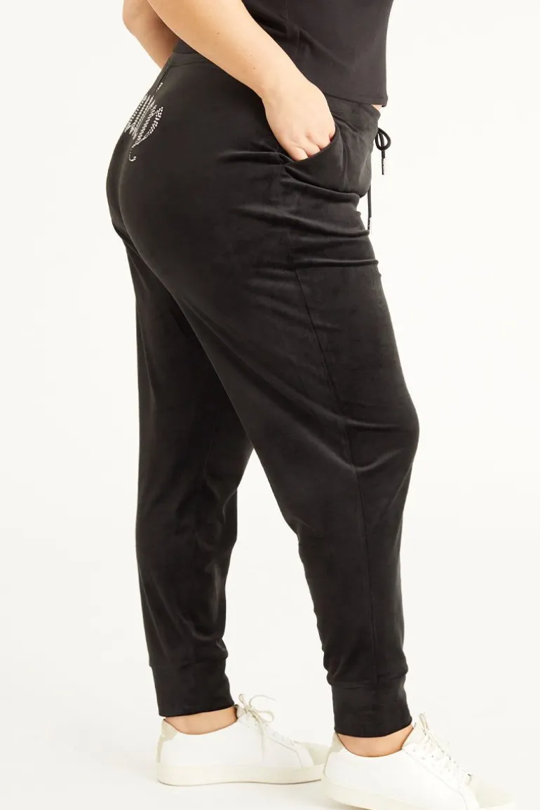 Plus-Size Big Bling Velour Jogger