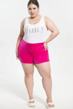 Plus-Size Big Bling Velour Shorts
