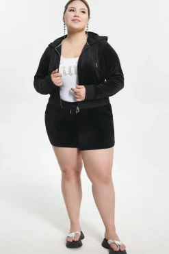 Plus-Size Big Bling Velour Shorts