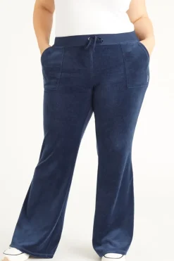Plus-Size Hollywood Scottie Snap Pocket Treningsbukser I Bomull Og Velour