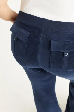 Plus-Size Hollywood Scottie Snap Pocket Treningsbukser I Bomull Og Velour
