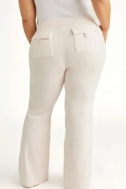 Plus-Size Hollywood Snap Pocket Treningsbukser I Bomull Og Velour