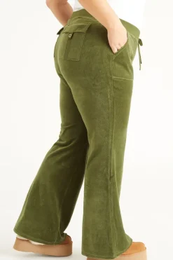 Plus-Size Hollywood Snap Pocket Treningsbukser I Bomull Og Velour