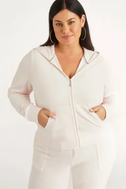 Plus-Size Icons Klassisk Hettegenser I Velour I Bomull