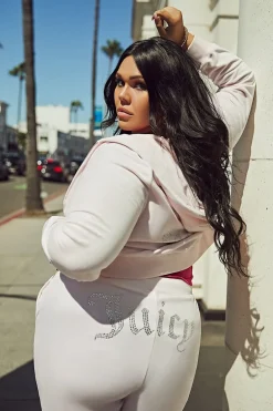 Plus-Size Og Big Bling Velour Treningsbukser