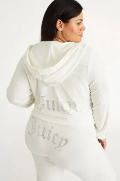 Plus-Size Og Big Bling Velour Hettegenser