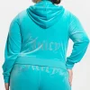 Plus-Size Og Big Bling Velour Hettegenser
