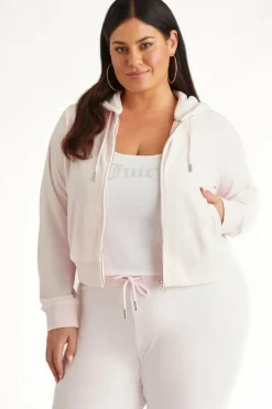 Plus-Size Og Big Bling Velour Hettegenser