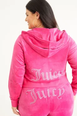 Plus-Size Og Big Bling Velour Hettegenser