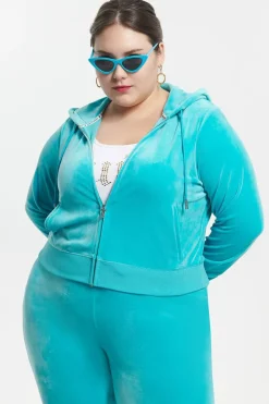 Plus-Size Og Big Bling Velour Hettegenser
